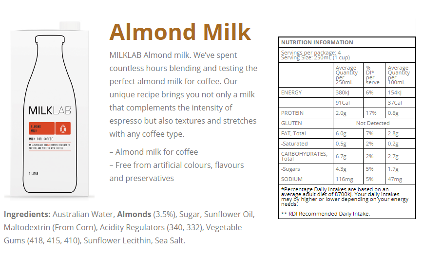 almond milk info