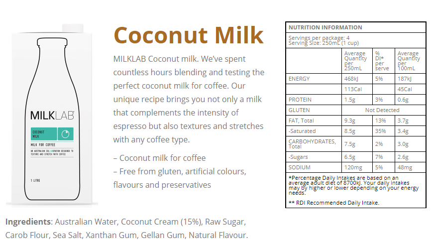 coconut milk info